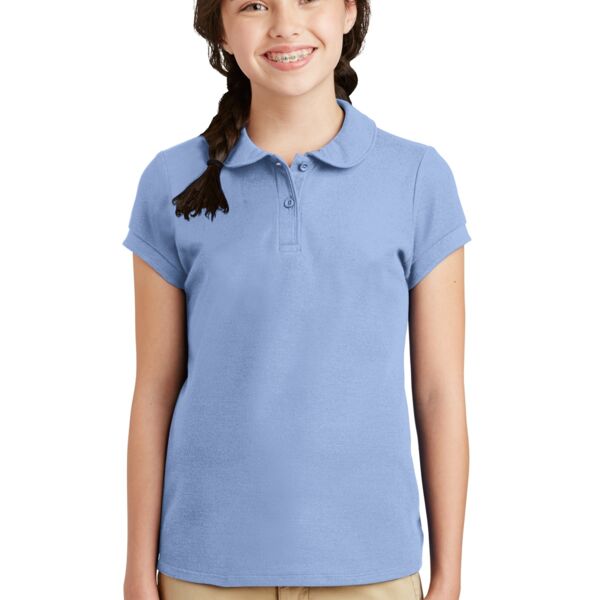 Girls Silk Touch ™ Peter Pan Collar Polo Thumbnail