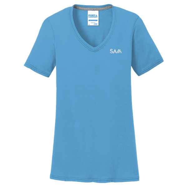  SAM - Ladies 65/35 Performance V-Neck T-Shirt Thumbnail