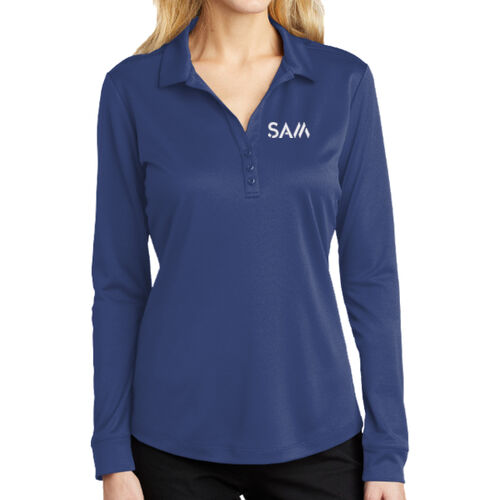 SAM - ® Ladies Silk Touch ™ Performance Long Sleeve Polo Thumbnail