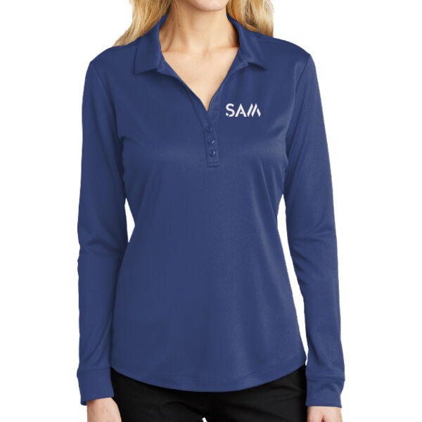 SAM - ® Ladies Silk Touch ™ Performance Long Sleeve Polo Thumbnail