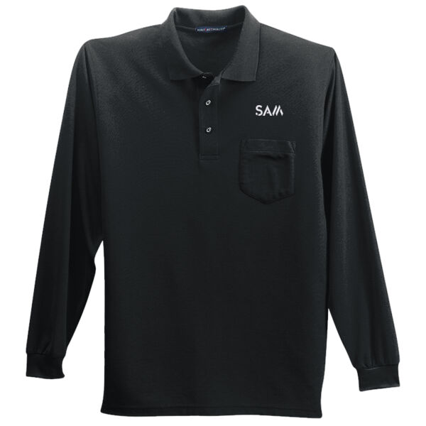 SAM - Long Sleeve Silk Touch™ Polo with Pocket Thumbnail