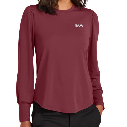 SAM - Women's Stretch Jersey Long Sleeve Blouson Top Thumbnail