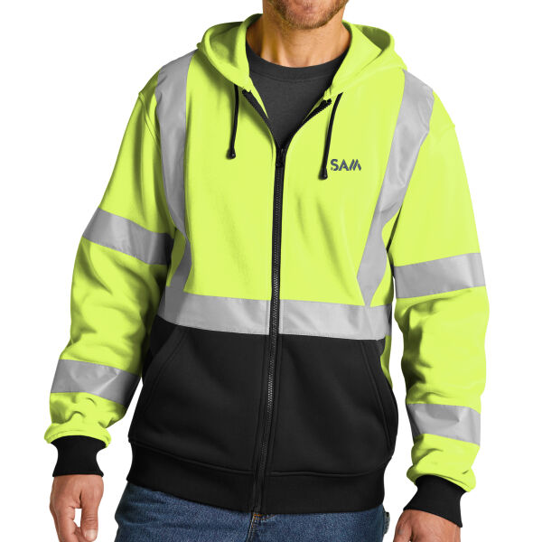   SAM - A107 Class 3 Heavy Duty Fleece Full Zip Hoodie Thumbnail