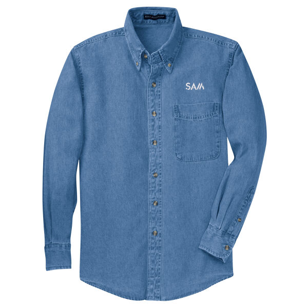 SAM -  - Tall Long Sleeve Denim Shirt Thumbnail